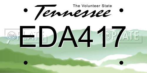 EDA417 Tennessee License Plate