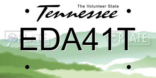 EDA41T Tennessee License Plate
