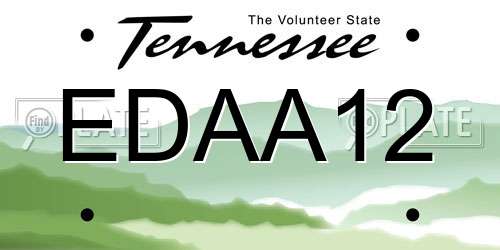 EDAA12 Tennessee License Plate