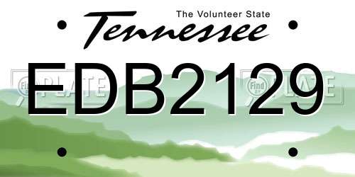 EDB2129 Tennessee License Plate