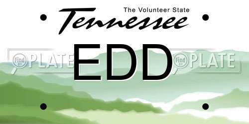 EDD Tennessee License Plate