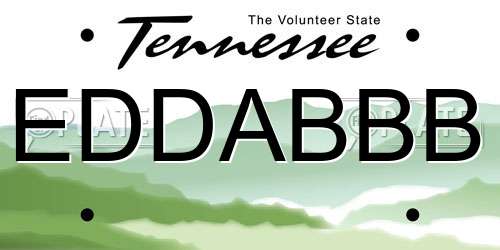EDDABBB Tennessee License Plate