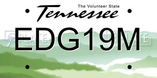 EDG19M Tennessee License Plate