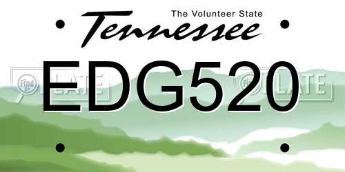 EDG520 Tennessee License Plate