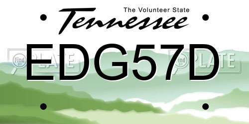 EDG57D Tennessee License Plate