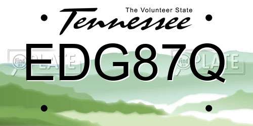 EDG87Q Tennessee License Plate