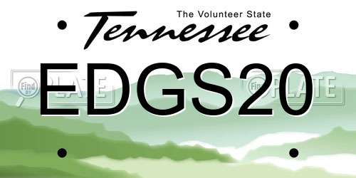EDGS20 Tennessee License Plate