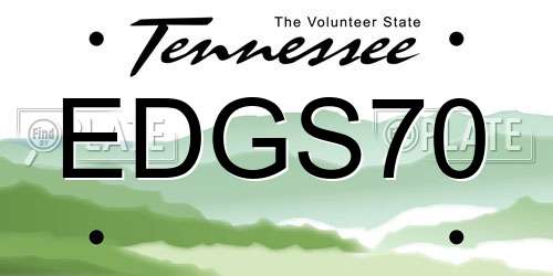 EDGS70 Tennessee License Plate