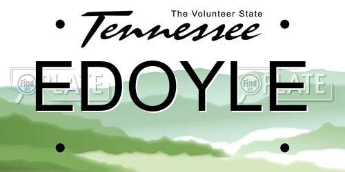EDOYLE Tennessee License Plate