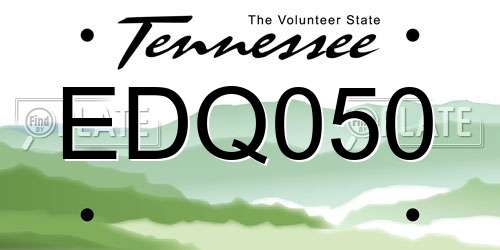 EDQ050 Tennessee License Plate
