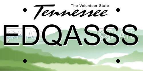 EDQASSS Tennessee License Plate