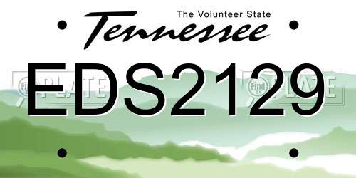 EDS2129 Tennessee License Plate