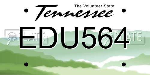 EDU564 Tennessee License Plate
