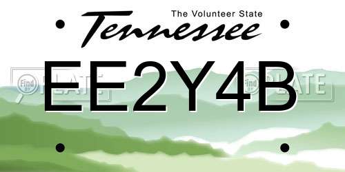 EE2Y4B Tennessee License Plate