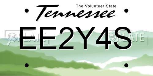 EE2Y4S Tennessee License Plate