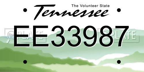 EE33987 Tennessee License Plate