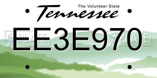 EE3E970 Tennessee License Plate