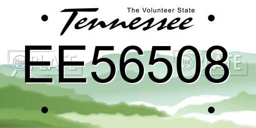 EE56508 Tennessee License Plate