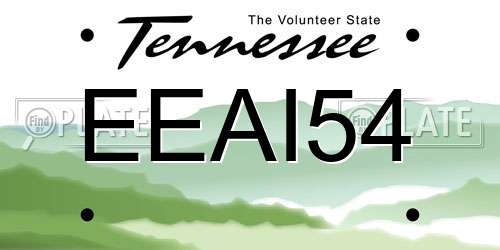 EEAI54 Tennessee License Plate