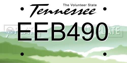 EEB490 Tennessee License Plate