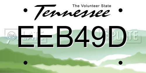 EEB49D Tennessee License Plate