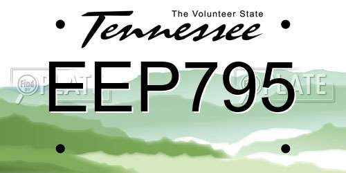 EEP795 Tennessee License Plate