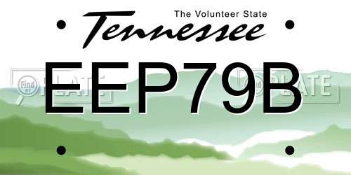 EEP79B Tennessee License Plate