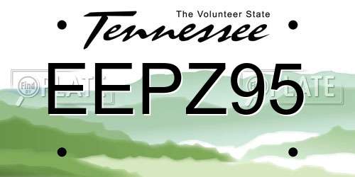 EEPZ95 Tennessee License Plate