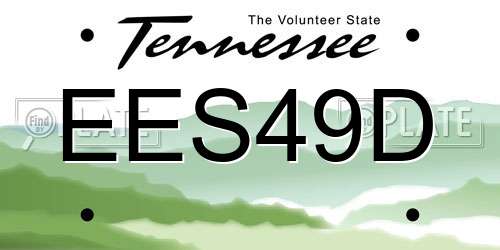 EES49D Tennessee License Plate