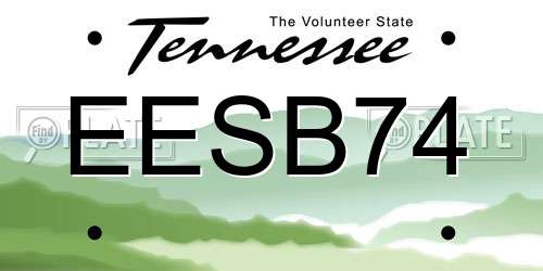EESB74 Tennessee License Plate