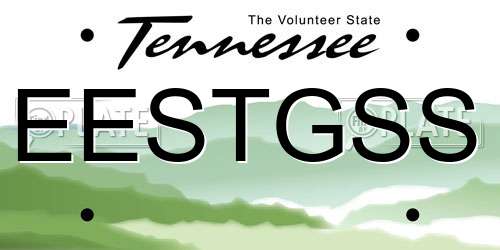 EESTGSS Tennessee License Plate