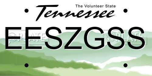 EESZGSS Tennessee License Plate