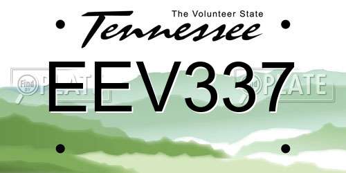 EEV337 Tennessee License Plate