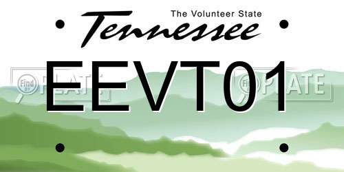 EEVT01 Tennessee License Plate
