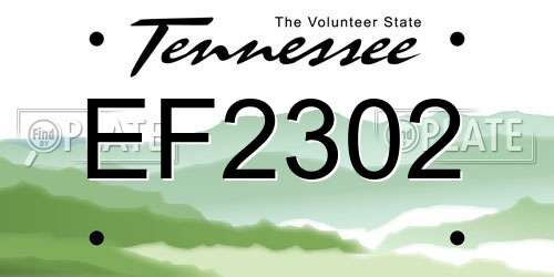 EF2302 Tennessee License Plate