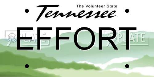 EFFORT Tennessee License Plate