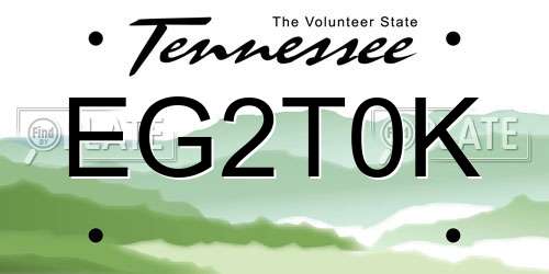 EG2T0K Tennessee License Plate