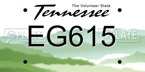EG615 Tennessee License Plate