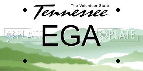 EGA Tennessee License Plate