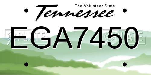 EGA7450 Tennessee License Plate