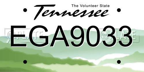 EGA9033 Tennessee License Plate