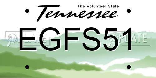 EGFS51 Tennessee License Plate