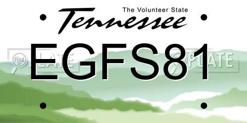 EGFS81 Tennessee License Plate