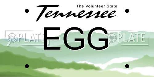 EGG Tennessee License Plate