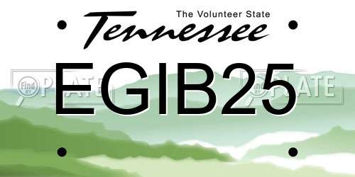 EGIB25 Tennessee License Plate