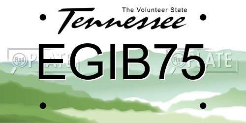 EGIB75 Tennessee License Plate