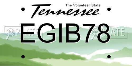 EGIB78 Tennessee License Plate