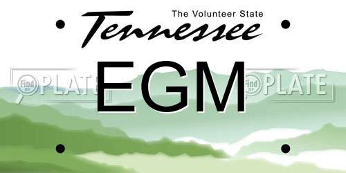 EGM Tennessee License Plate