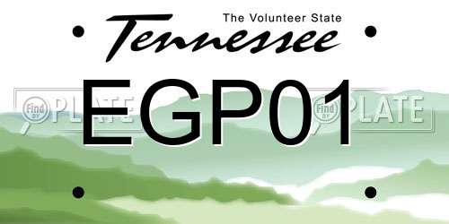 EGP01 Tennessee License Plate