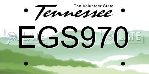 EGS970 Tennessee License Plate